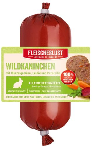 Fleischeslust - Wildkaninchen mit Wurzelgemüse, Leinöl und Petersilie 200g